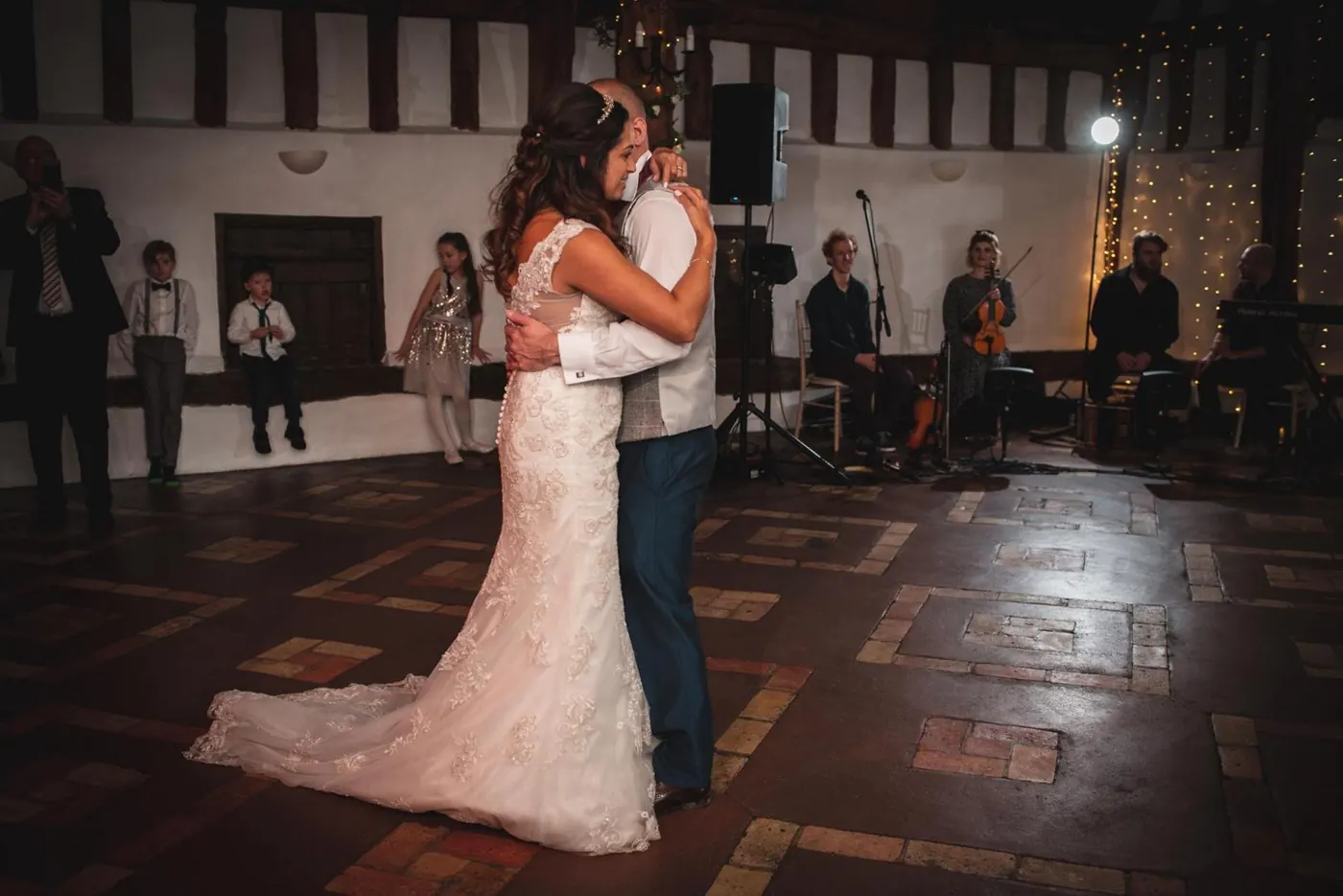 First dance in a beamed barn