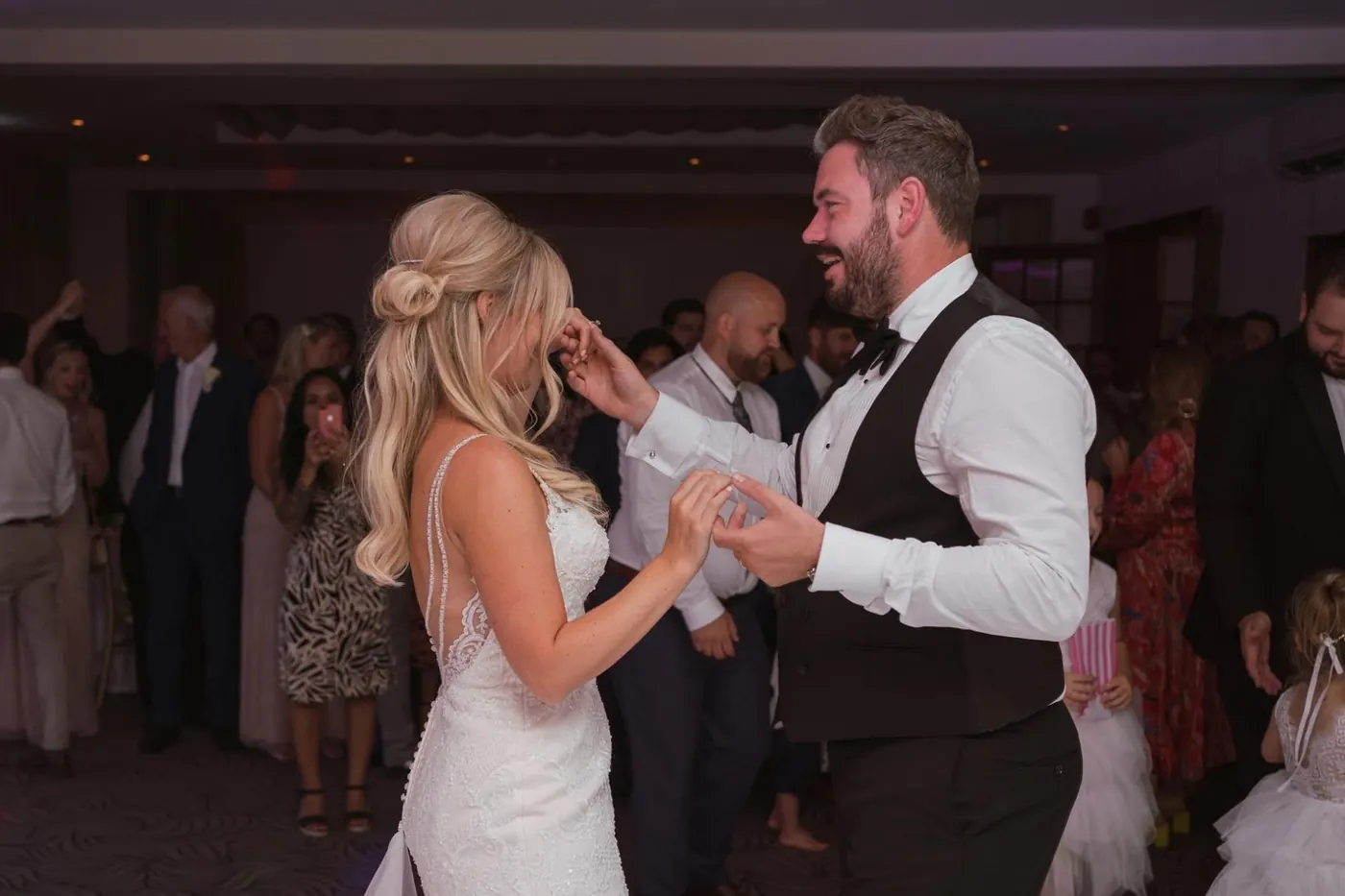 First dance in a softly lit function room