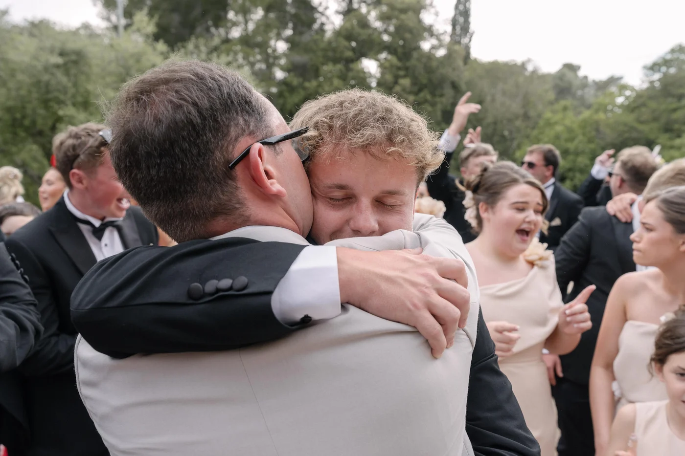 A close embrace at Ellie and Ernie’s wedding reception